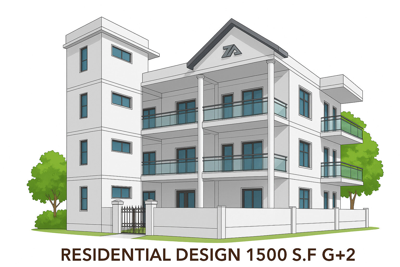 Residential design 1,500 S.F G+2 - Image 3